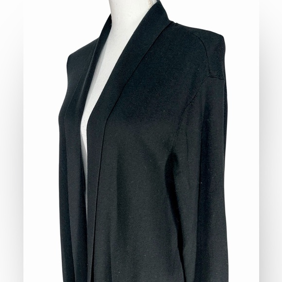 J. JILL / Black Cardigan Duster Wrap Sweater / Medium - Picture 6 of 11